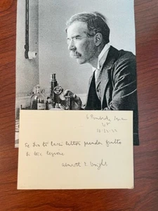 ALMROTH EDWARD WRIGHT SIGNED DANTE QUOTE, BACTERIOLOGIST, IMMUNOLOGIST, TYPHOID - Picture 1 of 1