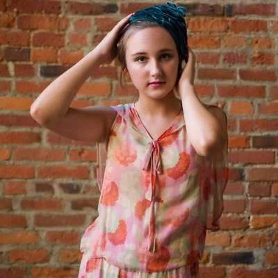 FLAPPER 1920’S FLORAL CHIFFON MUSLIN LINED DAY DRESS Cape Back Tiered XS - Image 1 of 4