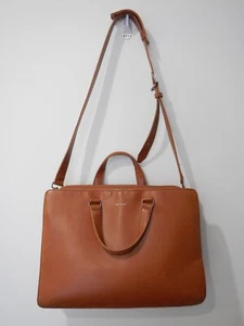 MATT & NATT Vegan leather Briefcase Vintage David Chili satchel 2 way bag Brown - Picture 1 of 13
