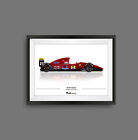 Jean Alesi Ferrari F92a F1 Print - Scuderia Gp