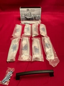 Asidrama 5er-Pack mattschwarz 5 Zoll (128 mm) Lochmitte Küchenschrankgriffe - Bild 1 von 4