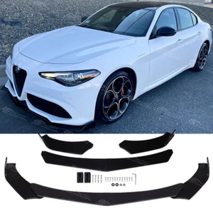 Divisor de alerón labial de parachoques delantero negro brillante para Alfa Romeo Giulia 2017-2022 - Imagen 1 de 10