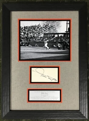 Willie Mays (Hall of Fame-San Francisco Giants) signed custom framed display-JSA - Image 1 of 4