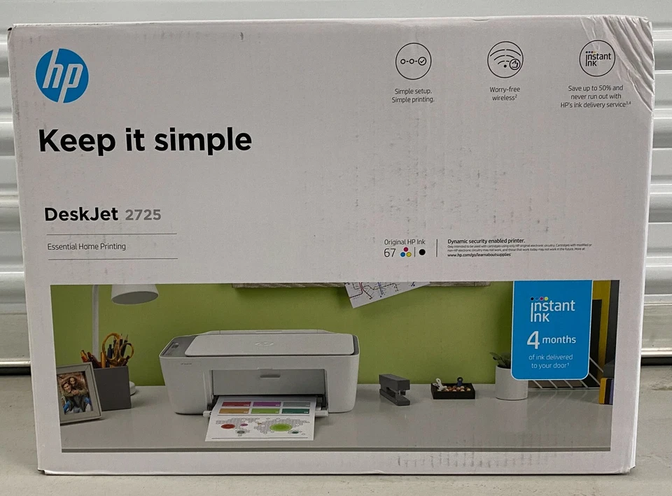 HP Deskjet 2725 Wireless All in One Instant Ink Ready Inkjet Printer White