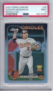 2024 Topps Chrome #36 GUNNAR HENDERSON CUP Baltimore Orioles REFRACTOR MT PSA 9 - Bild 1 von 3