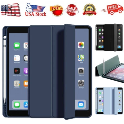 Flip Leather Case Cover For Apple iPad 4 3 2 8th 7th 6th Gen Air 2 3 4 Mini 4 5 - Image 1 of 4