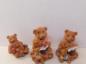 3 Bears Set Figurine with Cubs Collectible Table Top boxed - Picture 1 of 4