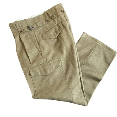 Carter Smith Co Australian Military Trousers Olive Green Wool Pants Vintage 50s - Image 1 of 4