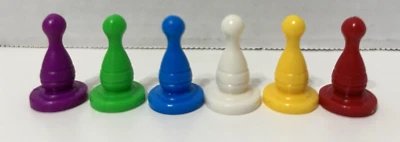 Juego de Pistas Juego de Repuesto de 6 Peones Azul Verde Rojo Amarillo Blanco Púrpura Foto 1 de 2