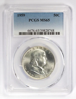 1959 Franklin Half Dollar 50C PCGS MS65 - Image 1 of 4