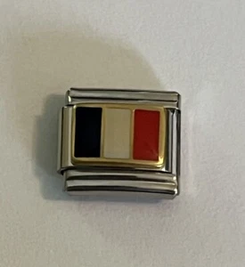 Flag Of France - French - Red White Blue - 9mm Link For Italian Charm Bracelet - Picture 1 of 4