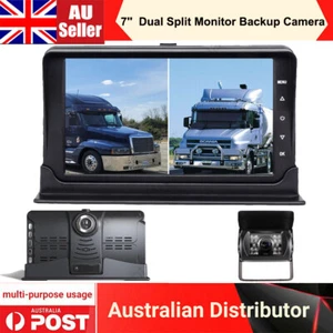 7'' Full HD Dual Split Monitor & AHD 1080P Dash Cam DVR Parking System For Truck - Picture 1 of 12