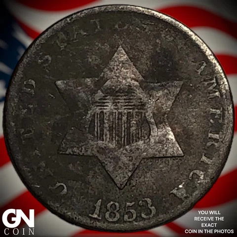 1853 3 Cent Silver Piece  Q4811 Cover