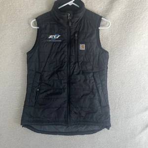Carhartt Puffer Vest Womens XS Black Gilliam Rain Defender Zip COMPANY LOGO - Picture 1 of 20