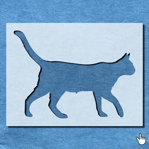 STENCIL CAT STOOD MYLAR PAINTING WALL ART HOME DECOR DIY ART CRAFTS AIRBRUSH - Picture 1 of 42