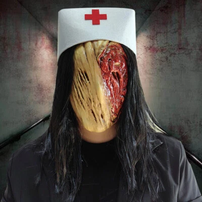 Cosplay Silent Hill the Zombie Nurse Masks Hat Halloween Scary  Mask Latex Props - Image 1 of 4