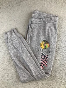 Chicago Blackhawks Sweatpants Women's Large Gray Sleepwear Elastic Waist NHL - Picture 1 of 19