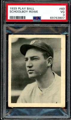 1939 Play Ball #60 Schoolboy Rowe PSA 3 RC Rookie Tigers  (3807) - Image 1 of 2