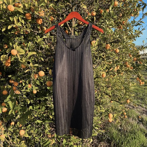 UNDERCOVER Abito slip nero a righe sottocoperta vintage anni 80 taglia media