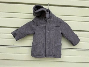 ZARA KIDS GRAY Girls Wool Hoodie Coat Button front size 2/3 years #6102 - Picture 1 of 5
