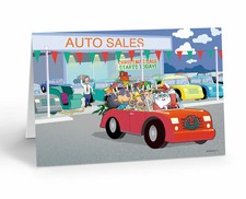 Santa Gets a New Car Holiday Christmas Card - Occupation Christmas Cards - 50040