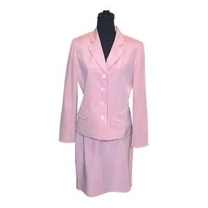 Jones New York Skirt Suit Women's 100% Silk Pink Lined Two Piece Size 8 - Picture 1 of 9