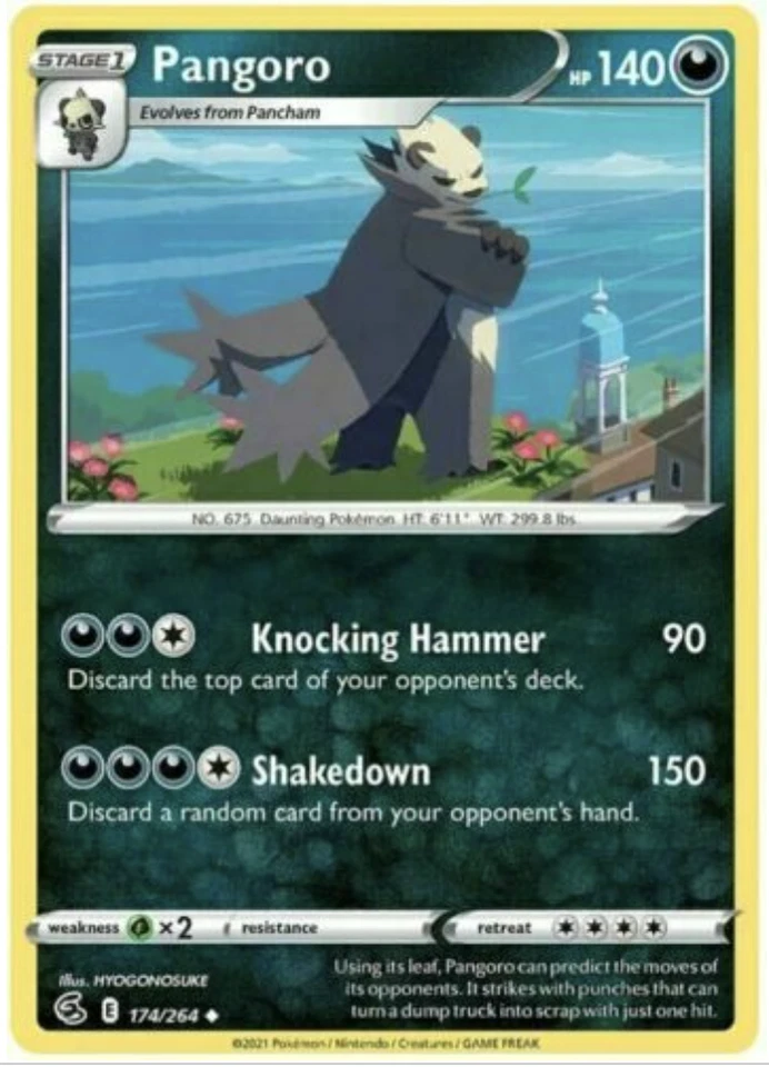 Pokemon - Pangoro - 174/264 - Non Holo - Fusion Strike - NM/M - Image 1 of 1