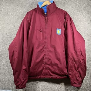 Vintage Aston Villa Jacket Mens XXL Burgundy Training Warm Up Bench 90s - Picture 1 of 9