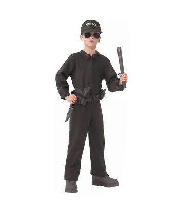 Mono negro para niños operaciones especiales policía militar disfraz de Halloween L Foto 1 de 4