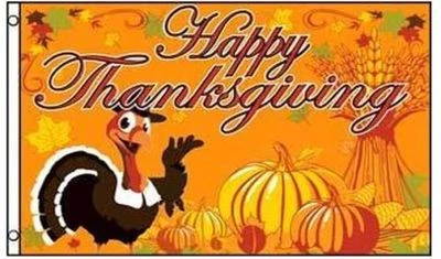 3x5 Smiling Turkey with Pumpkins Happy Thanksgiving Flag Holiday Banner New - Image 1 of 2