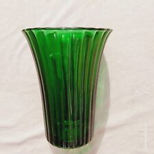 Vintage Ribbed Emerald Green Glass Vase #1161 Napco Cleveland Ohio