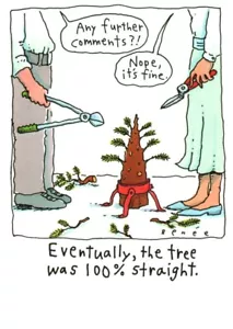 Funny Husband & Wife Is Tree Straight Trim Trimming Argument Hallmark Card - Picture 1 of 3