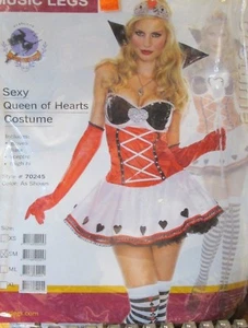 Costume Sexy Regina di Cuori/Paese delle Meraviglie Musica Gambe S/M - Foto 1 di 4