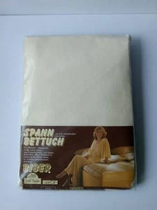 VTG German Fitted Flannel Sheet Twin / Twin XL Cream Off White New in Package - Picture 1 of 10