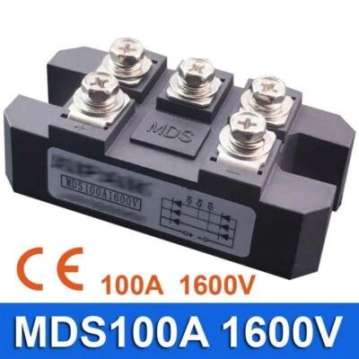 Rectificador puente diodo trifásico MDS100A 100A Amp 1600V certificación CE Stock EE. UU. Foto 1 de 4