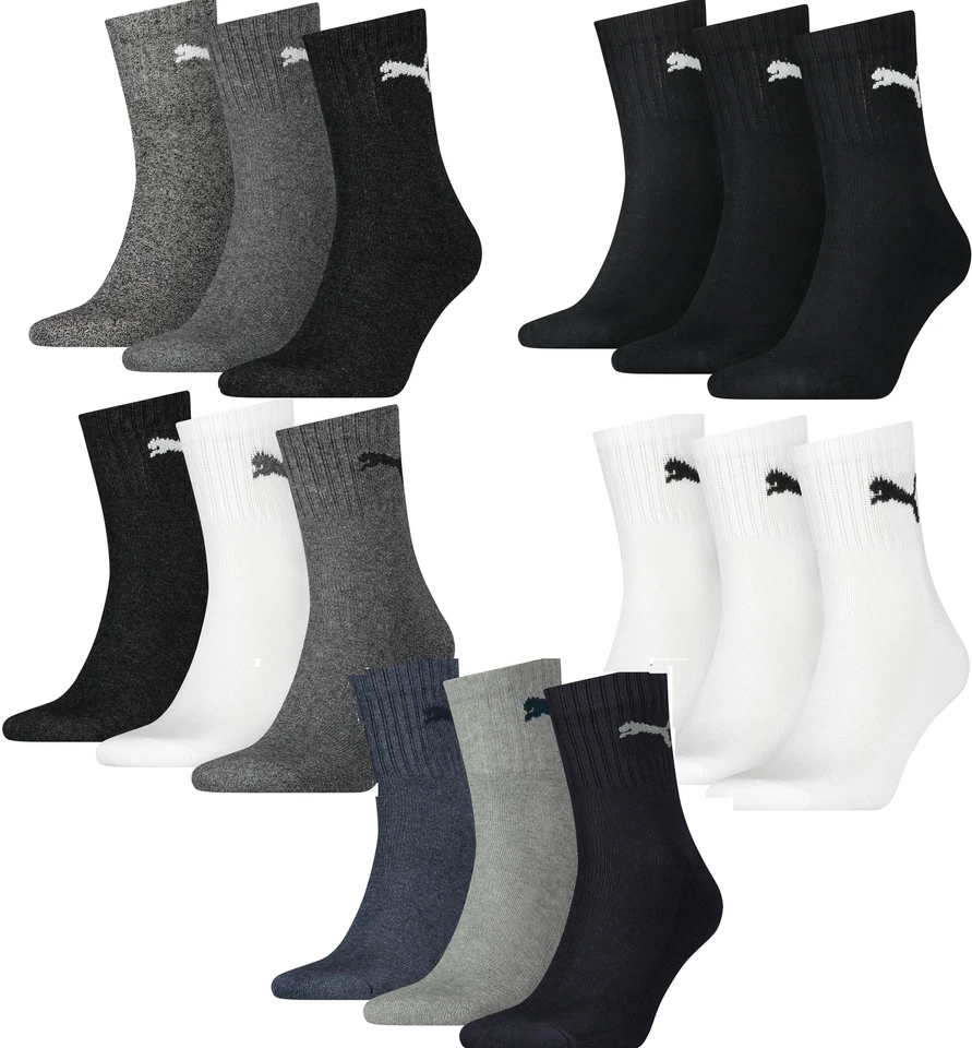 Puma Unisex Short Crew Socken Strümpfe Sport im 6 er 9 er 12 er 15 er 18 er Pack - Bild 1 von 1