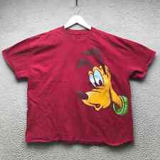Walt Disney World Pluto T-Shirt Men's 2XL Short Sleeve Graphic Crew Neck Maroon