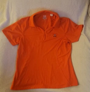 Womens Virginia Cavaliers Orange Cutter & Buck Drytec Shirt XL - Picture 1 of 5