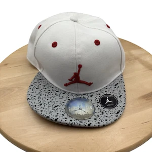 Nike Air Jordan Jumpman Snapback Flatbill Hat - Youth-Red and Grey Splatter Bill - Picture 1 of 5