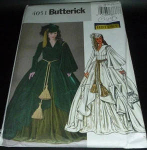 Civil War Southern Lady GWTW Hat Bag Drapery Dress Costume Sewing Pattern 18-22 - Picture 1 of 3