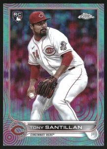 2022 Topps Chrome Sonic Aqua Pink Sonic Refractors #193 Tony Santillan /199 - Picture 1 of 2