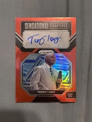 Teddy Long WWE Panini Prizm 2023 Red Auto 6/99 - Image 1 of 2