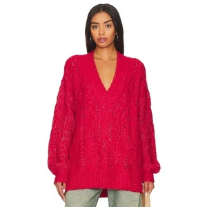 Tularosa Revolve Wool V-Neck Friso Oversized Cable Knit Sweater Pullover Small - Bild 1 von 10