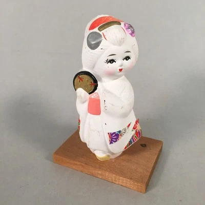 Muñeca Kokeshi japonesa de colección figura de yeso niña geisha Okimono KF528 Foto 1 de 4