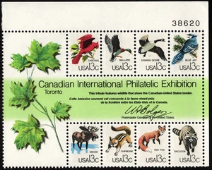 US Souvenir Sheet Scott # 1757 Plate Block NH - 1978 CAPEX Issue Birds Wildlife - Picture 1 of 1