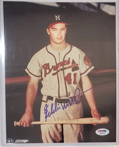 EDDIE MATHEWS Signed 8X10 Photo PSA/DNA PSA  Auto Autograph Milwaukee Braves - Picture 1 of 3