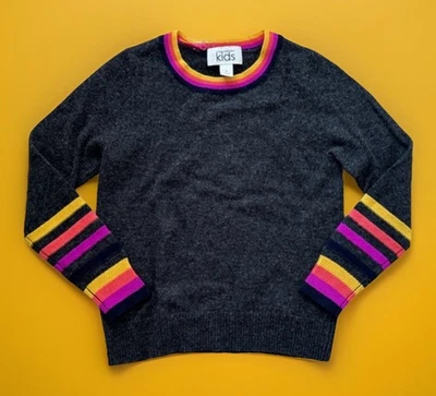 Suéter de cachemir con ribete a rayas talla 6 de cachemir de otoño usado en excelente estado Foto 1 de 4