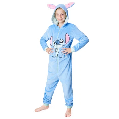 Disney Lilo and Stitch All in One Pyjamas for Boys&Girls, Kigurumi Warm Pyjamas