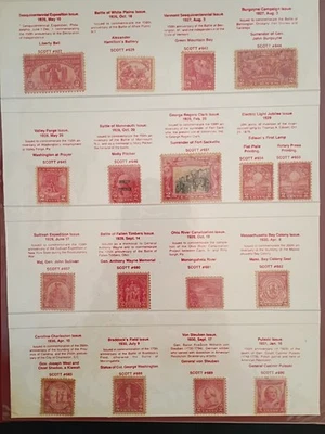 Vintage Collection Of 13 US 2 Cent "Reds" Stamps MINT 1926-1931 folder - Image 1 of 2