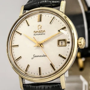 *NEAR MINT* Vintage 1960s OMEGA Seamaster Cal.562 Automatic Gold Date 34mm Men's - Picture 1 of 13
